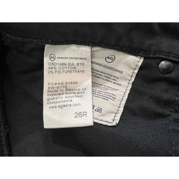 AG Adriano Goldschmied The Hailey Ex Boyfriend Roll Up Jean Short Black Size 26 - Picture 5 of 9